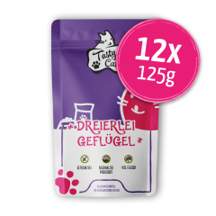 TastyCat Dreierlei Geflügel 12 x 125g.