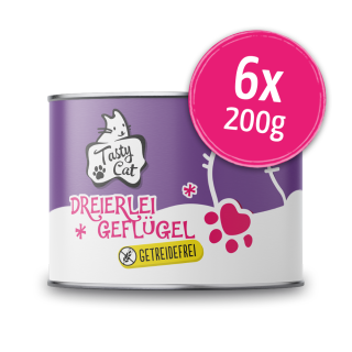 TastyCat Dreierlei Geflügel 6 x 200g.