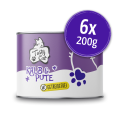 TastyCat Kalb & Pute 6 x 200g.