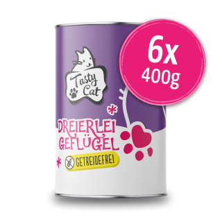 TastyCat Dreierlei Geflügel 6 x 400g.