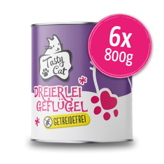 TastyCat Dreierlei Geflügel 6 x 800g.