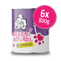 TastyCat Dreierlei Geflügel 6 x 800g.