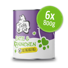 TastyCat Ente & Kaninchen 6 x 800g.