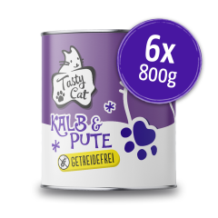 TastyCat Kalb & Pute 6 x 800g.